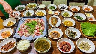 23가지 반찬 삼겹살 백반이 이가격?! 전국 최강 국보급 할머니 밥상 / Korean street food