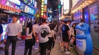 Busan Club Street / Saturday night / Walk on the Seomyeon Street Korea 4K