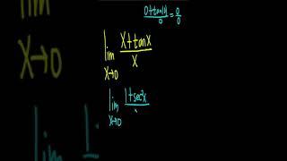 Limit of (x + tan(x))/x as x approaches Infinity using L'Hopital's Rule #shorts