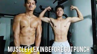 Muscle Flexin Before Gutpunch Session with Laurence John