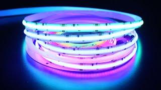 Addressable RGB COB LED Strip Lightig Effects, Spotless & Continuous Light - superlightingled