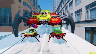 Escape From Lightning McQueen Eater Black Spider | McQueen VS McQueen Eater Spider | BeamNG.Drive