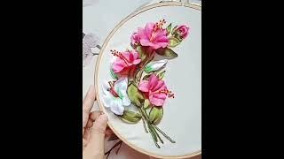 Hibiscus Flower Ribbon Embroidery Tutorial