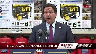 DeSantis holds press conference on hurricane preparedness at Home Depot in Jupiter