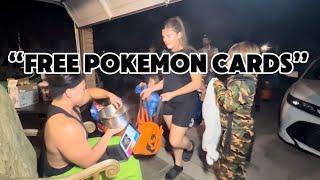 I GAVE POKEMON CARDS AWAY FOR HALLOWEEN