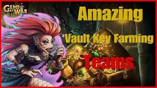 Gems of War Best Vault Key and Gnome Farming Teams. #gemsofwar, #gemsofwarvaultweekend, #rpggame