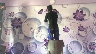 #3D panaflex wallpaper printing #3D design # 3D HD wallpaper#wallpaper Installation