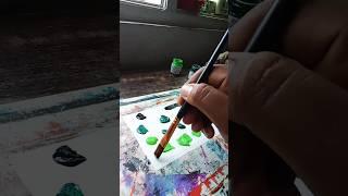 Easy painting idea  (green) #howtodraw #easypaintingforbeginners #artwithnishanth