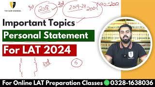 Personal Statement Important Topics for LAT 2024 | The Law Channel