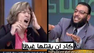 هياج عصبى .. وليد اسماعيل يجعل فريدة الشوباشى تصرخ وتتخبط ع الهواء بمناظرة منع النقاب !