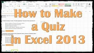 How to Make a Quiz in Excel 2013