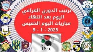 ترتيب الدوري العراقي اليوم دوري نجوم العراق بعد انتهاء مباريات  الخميس 9 -1- 2025 الجولة 13