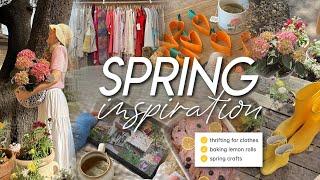 SPRING INSPIRATION | thrifting, planting flowers, baking lemon rolls, mood board, & spring crafts 