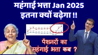 महंगाई भत्ता Jan 2025 इतना क्यों बढ़ेगा ! पेंशनरों का महंगाई भत्ता कब ? DA DR Dearness Allowance