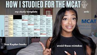 how i studied for the MCAT 2024 FREE kaplan books, study schedule, + more