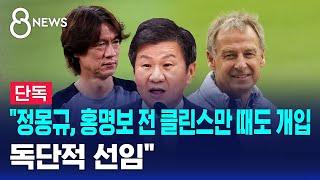 [단독] "정몽규, 홍명보 전 클린스만 때도 개입…독단적 선임" / SBS 8뉴스