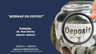 Webinar on Deposits | Mehta & Mehta Legal Advisory