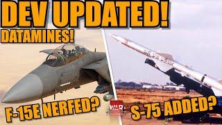 DEV UPDATED! DATAMINES from it! F-15E NEW ENGINE! UPDATES on the RMV, F-117 & MORE - War Thunder DEV