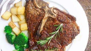 Perfect T-bone Steak {Pan Seared with Oven Finish}