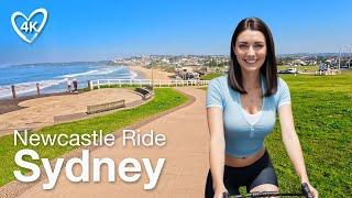 Virtual Bike Ride, Beach Near Sydney Australia, Newcastle Cycling Tour In 4K UHD, Road Trip Ep #8