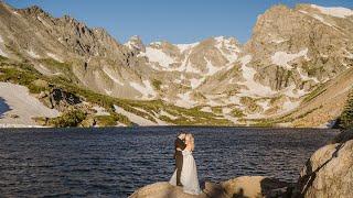 Beautiful Sunrise Elopement on the Banks of an Alpine Lake - Colorado Elopement Videographer