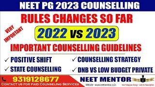 NEET PG 2023  Important Counseling Guidelines Rules changes in 2023 DNB Low Budget Private College