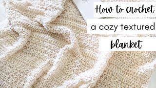 Modern Textured Crochet Blanket - How to Crochet an Easy Blanket Using Only 2 Stitches