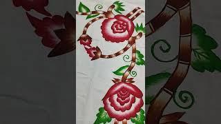 #bedsheetpainting #flower painting #beautiful bedsheet painting