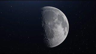 [1 Hour] Moon Screensaver 4k - A journey through lunar phases of the moon. Earth´s moon. 