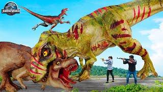 Best Dinosaur T-rex Attack | Lost In Jurassic World 4 | T-rex chase | Dinosaur Movie | Ms. Sandy