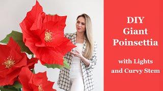 DIY Giant Paper Poinsettia Tutorial | Easy DIY Red Christmas Flower Decor Ideas