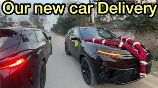 Taking Delivery of our new car | Tata harrier new model 2024 #tataharrier #tata #tatamotors #car