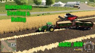 FS19 Timelapse Harvesting,seeding and baling!-Start from scratch Ep.9(fs19)