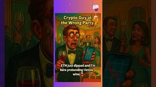 Crypto guy at the wrong party — again.