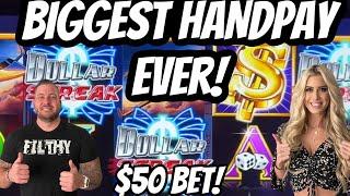 MY BIGGEST HANDPAY EVER ON DOLLAR STREAK MAX BET $50 ONLY