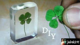 DIY. Four-leaf clover in resin.