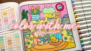 Color with me ASMR ⭐ Cozy Friends by Coco Wyo with Ohuhu markers 