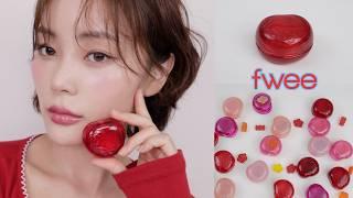 sub) 퓌가 또 일냈다! 퓌 젤리팟 19가지 전색상 컬러뷰 FWEE Lip&Cheek Glowy Jellypot COLORVIEW️ 3D 볼류밍글래스와 컬러비교