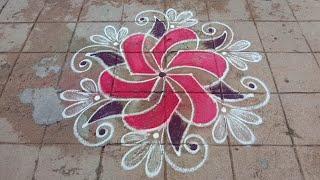 Aadi velli special simple poo kolam//Beautiful flower rangoli//Sravana masam muggulu//Latha kolam