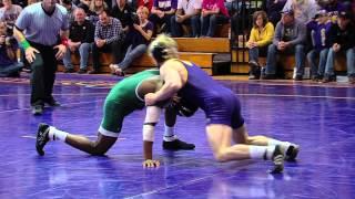 UNI Wrestling's Dylan Peters earns 14th Fall Over KeVon Powell