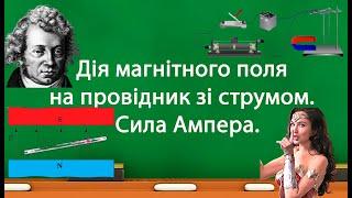 Дія магнітного поля на провідник зі струмом.  Сила Ампера. (9 клас)