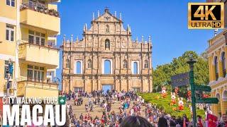 Macau — City Walking Tour 2023【4K】| Senado Square, Ruins of St. Paul’s & Rua da Felicidade