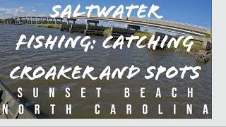 Saltwater Fishing - Catching Croaker & Spot in the Saltwater Creeks at Sunset Beach, North Carolina