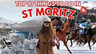 TOP 10 THINGS TO DO IN ST MORITZ, SWITZERLAND | White Turf, Glacier Express, Olympia Bob Run & more!