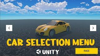 How to make a Selection Menu in unity : Car Selection Menu for Racing Games | Unity Tutorial