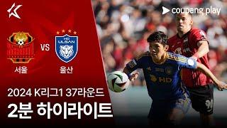 [2024 K리그1] 37R 서울 vs 울산 2분 하이라이트