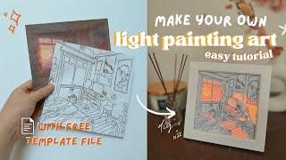 How to make Light Painting | Light up painting tutorial - light shadow box