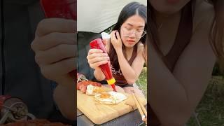 Camping girl solo #campinggirl #camping #campingsolo #camp #cooking #solo #food #campingalone