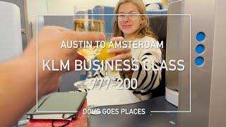 KLM Business Class | Austin to Amsterdam (AUS - AMS) | 777-200 | Flight Review | Delta Sky Club ATX