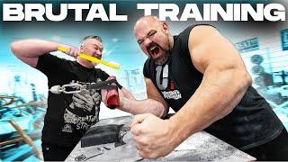 NEIL TEACHES BRIAN SHAW HIS ARM WRESTLING SECRETS | BRUSH YOUR TEETH